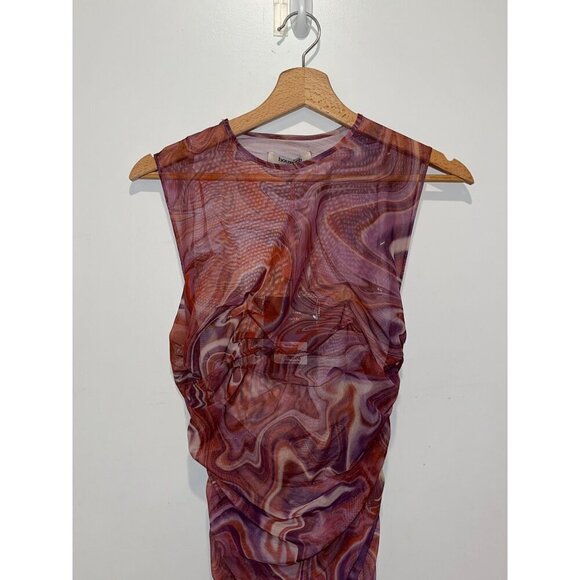 NWT HOUSE OF CB Elodie Purple Swirl Beach DressWomen's Size M - Picture 5 of 13